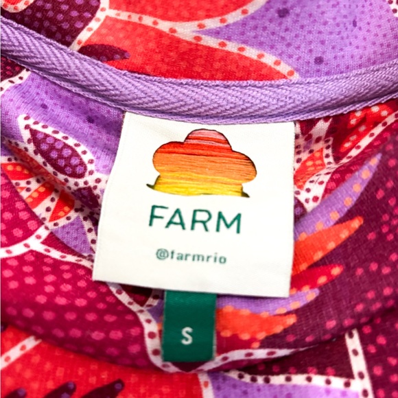 FARM Rio Lilac Mixed Print Multicolored Botanical Oversized Sweatshirt Sz Small - Picture 11 of 11